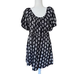 Old Navy Black Midi Dress Puff Sleeve Size XL
